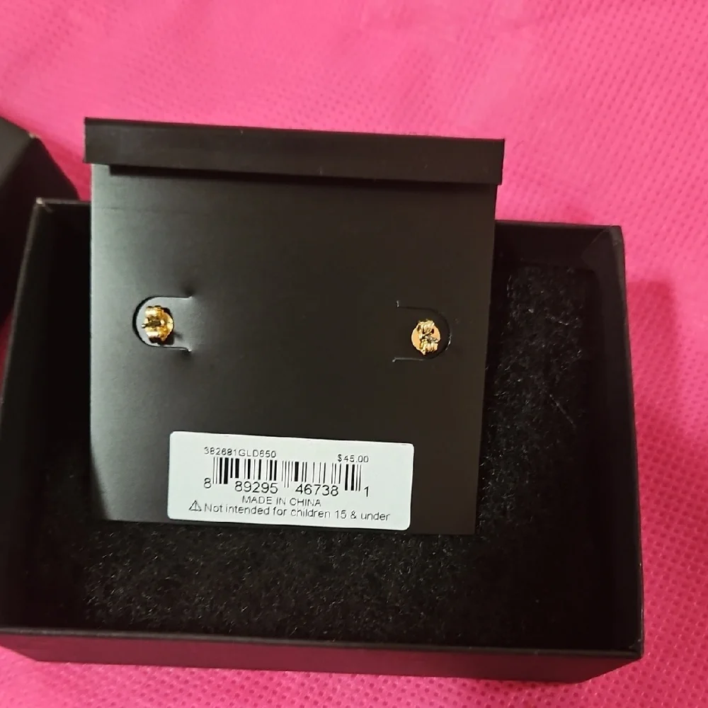 Coach Gold and Pink Oval Earrings - Picture 4 of 4